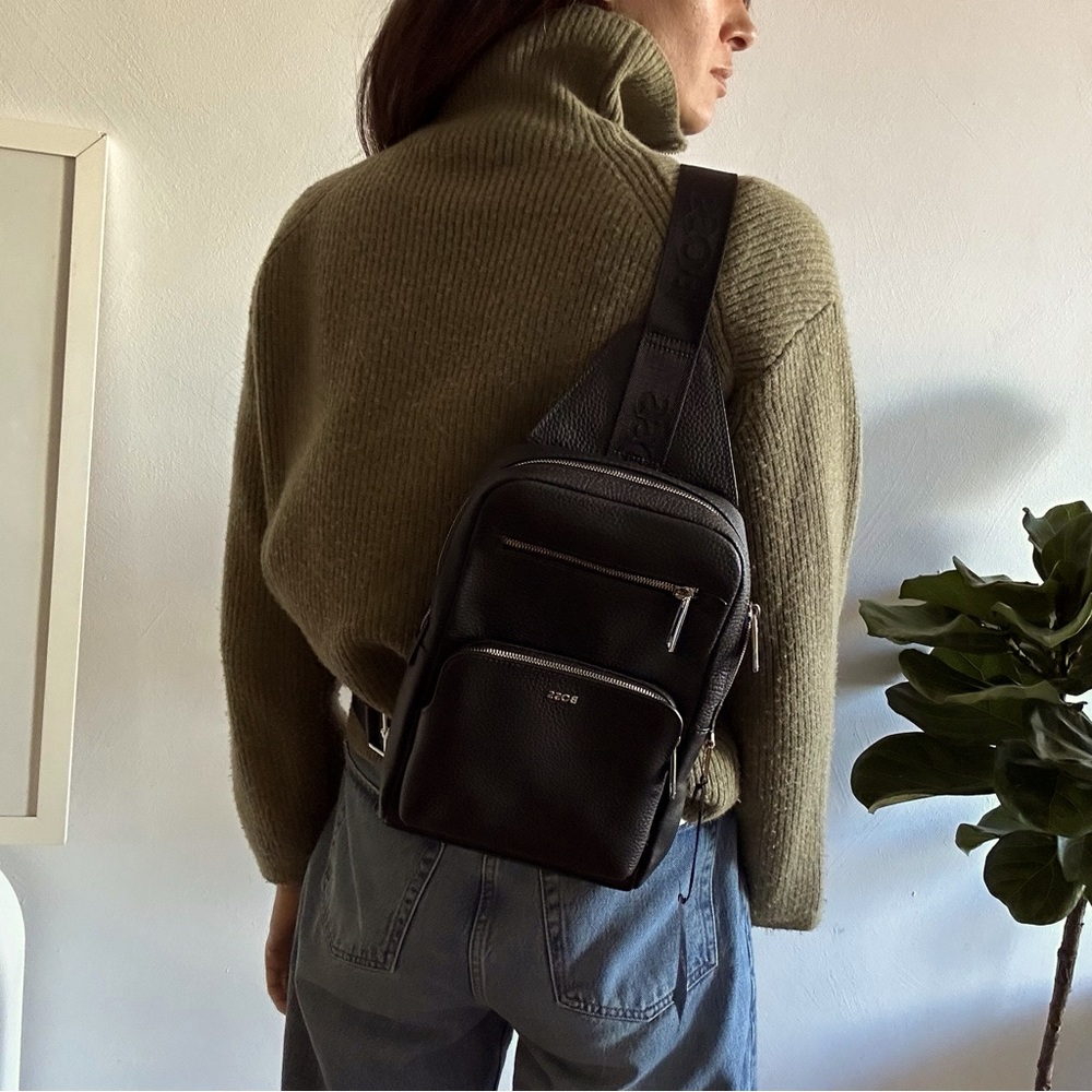 Get all the compliments with this 
Black Monostrap Backpack by BOSS